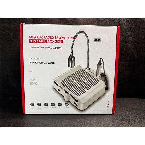 Salon Expert 3 in 1 Nail Machine with Light and Suction - New
