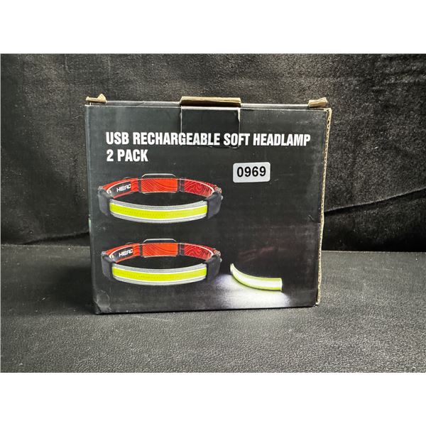 2-Pack of USB Rechargeable Soft Headlamp - New