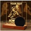 Image 1 : Light Up Hockey Puck Display Stand with RARE Vancouver All Star Game Staff Puck