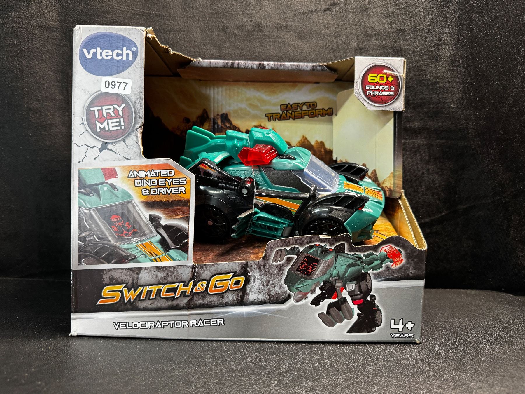 Vtech Racers 8 Vtech Switch and Go Transforming Velociraptor Racer - New