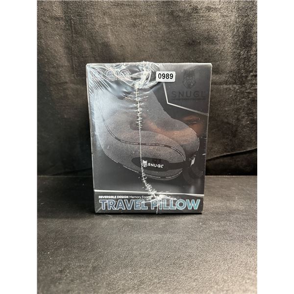 Snugl Reversable Design Memory Foam Travel Pillow - New