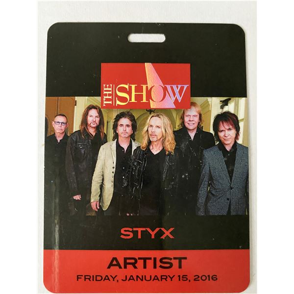 Styx 2016 Backstage Pass