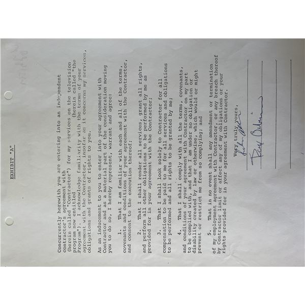 Roy Orbison signed contract