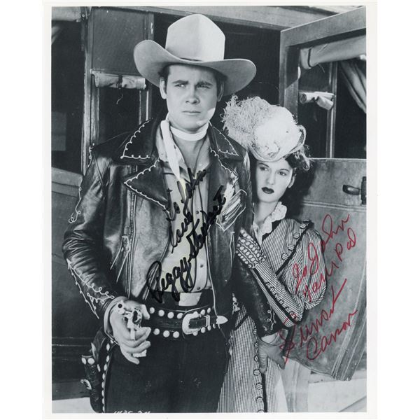 Sunset Carson and Peggy Stewart signed movie photo