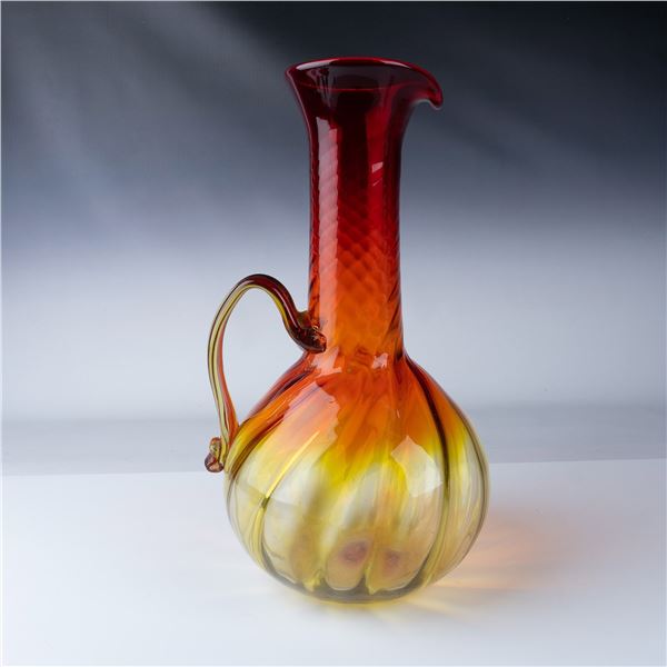 Blenko Hand-Blown Glass Pitcher