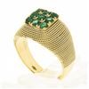 Image 8 : Vintage 18k Yellow Gold .75 ctw Round Emerald Cluster w/ Wrapped Twisted Wire Ri