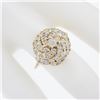 Image 3 : Solid 14k Yellow Gold 1.55 ctw Round Diamond Top High Swirl Domed Cocktail Ring