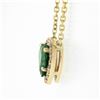 Image 5 : NEW 14K Yellow Gold 0.75 ctw Heart Cut Emerald w/ Diamond Halo Pendant & Chain