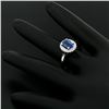 Image 9 : Petite 14k White Gold 1.58 ctw Violet Blue Oval Tanzanite Round Diamond Halo Rin