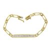 Image 7 : Unisex 14k Yellow Gold 6.75" 0.85 ctw Diamonds ID Figaro Link Chain Bracelet