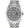 Image 2 : Rolex Mens Stainless Steel Slate Grey Diamond 36MM Datejust Wristwatch