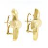 Image 3 : 14k Yellow Gold Large Hammered Polished Finish X Statement Omega Earrings