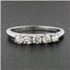 Image 2 : Antique 14k White Gold 0.60 ctw European Diamond Prong 5 Stone Wedding Band Ring