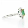 Image 5 : NEW Classic 18K TT Gold 2.11 ctw Oval Emerald Solitaire w/ Round Diamond Halo Ri