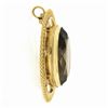 Image 6 : Vintage 14K Gold Large Oval Smoky Quartz Wire Bead Work Frame Pin Brooch Pendant