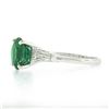 Image 6 : Vintage Platinum 3.04 ctw GIA Round Brilliant Green Emerald Baguette Diamond Rin
