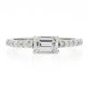 Image 6 : 14k White Gold 1.21 ctw GIA Emerald Cut Sideways Diamond Solitaire Engagement Ri