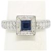Image 3 : New Platinum Sapphire and Diamond Engagement Ring