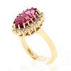 Image 9 : 14k Gold 4.30 ctw Oval Pink Tourmaline w/ Brilliant Diamond Halo Engagement Ring