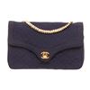 Image 1 : Chanel Navy Blue Fabric Envelope Flap Crossbody Bag