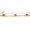 Image 8 : Vintage Retro 14K Yellow Gold 6.75" Bezel Garnet Grooved Bullet Link Bracelet