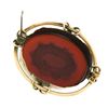 Image 4 : Antique 10k Gold Micro Mosaic Grape Scene Carnelian & Tube Frame Oval Pin Brooch