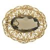 Image 1 : Vintage 14k Yellow Gold LARGE Filigree Open Frame Smokey Topaz Brooch Pendant