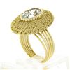 Image 9 : Vintage 18K Gold Oval Aquamarine Solitaire Braided Hand Wire Work Cocktail Ring