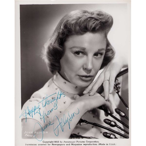 June Allyson signed photo vintage