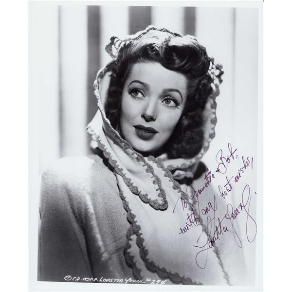Loretta Young signed photo