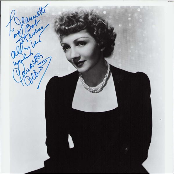 Claudette Colbert signed photo
