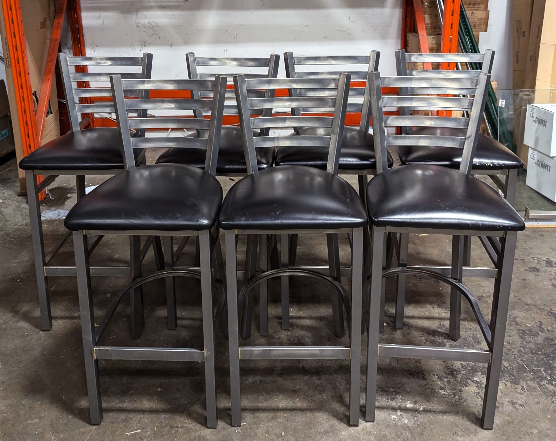 Metallic Ladder Back Bar Stools - Lot of 7 | Container or Truck