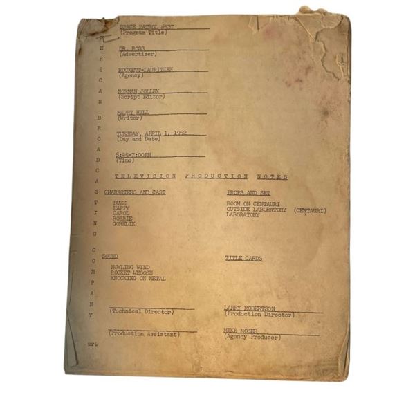 Space Patrol (1950-1955) - Original Script #537