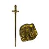 Image 1 : The Goonies (1985) - Gold Coin and Mini Gold Sword From One-Eyed Willy's Treasure