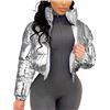 Image 2 : WYEYSYT  KIDS METALLIC CROPPED PUFFER JACKET QUILTED SHINY