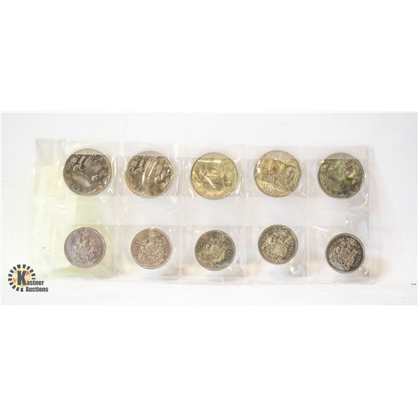 CANADIANÿ5x5 -CENT PIECES 5 X$1 DOLLARS