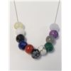 Image 1 : BZ1780-63 SILVER MULTI GEMSTONE 16" NECKLACE