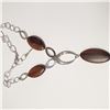 Image 1 : BZ1780-78 SILVER 24" TOTAL NATURAL WOOD NECKLACE