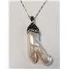 Image 1 : BZ1780-73 SILVER FREE FORM PEARL 16" NECKLACE