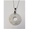 Image 1 : BZ1780-91 SILVER JADE 16" NECKLACE