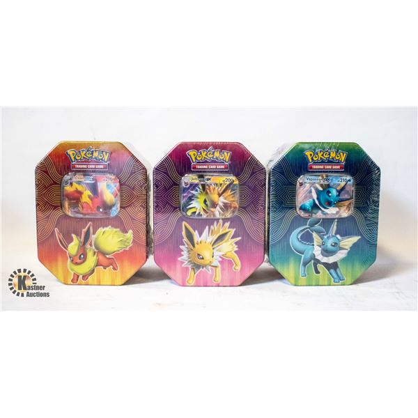 LOT OF 3 SEALED POKEMON GX TINS 4 PACKS