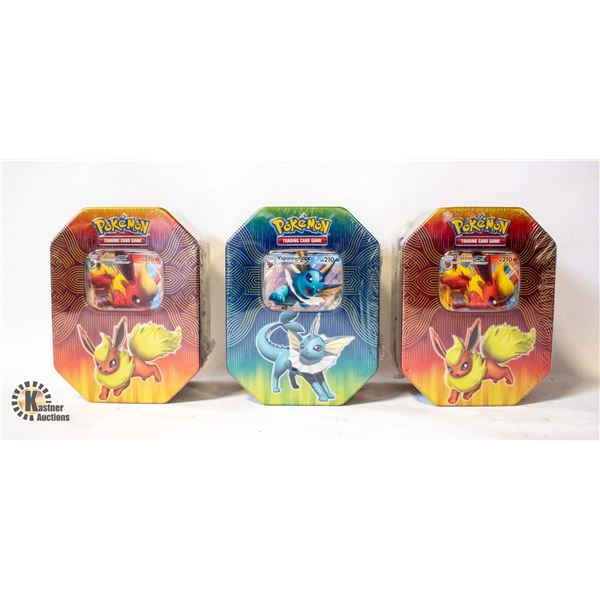 LOT OF 3 SEALED POKEMON GX TINS 4 PACKS