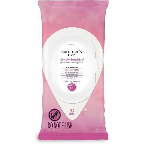 NEW 32 CLOTHS SUMMERS EVE CLEANSING CLOTHS