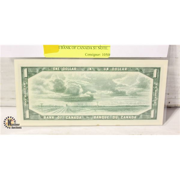 1954 BANK OF CANADA $1 NOTE.