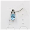 Image 1 : #118-NATURALSKY BLUE TOPAZ & CZ PENDANT