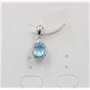Image 1 : #192-NATURAL SKY BLUE TOPAZ & CZ PENDANT