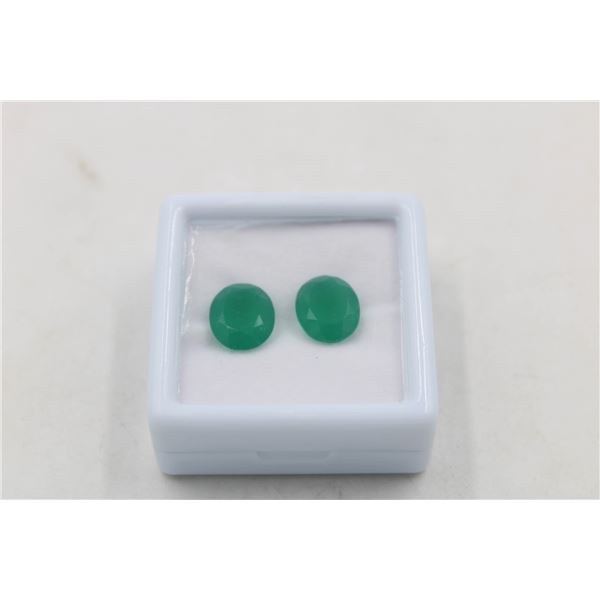 #38-NATURAL GREEN AGATE GEMSTONES 7.57 CT