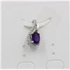 Image 1 : #122-NATURAL AMETHYST & CZ  PENDANT