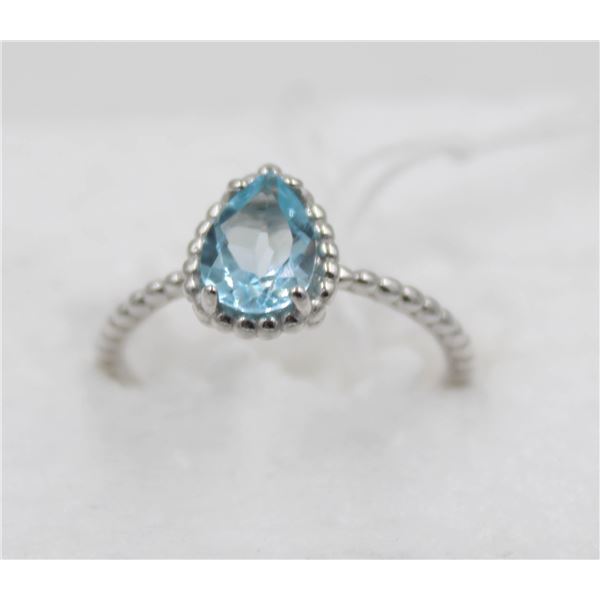 #154-NATURAL SKY BLUE TOPAZ  RING SIZE 6.5