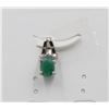 Image 1 : #196-NATURAL EMERALD & CZ PENDANT